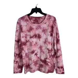 Gap Women's Pink Tie-Dye Long Sleeve Top